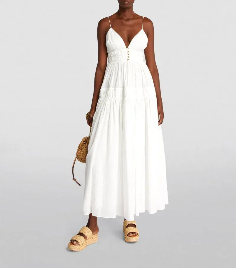 Aje Grace Tiered Maxi Dress Ivory Size 8  - Image 1
