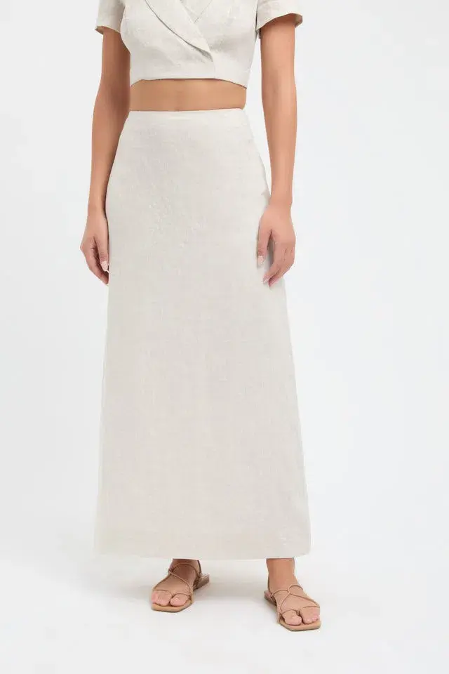 Kookai Tahiti Midi Skirt Wheat Size 6  - Image 2