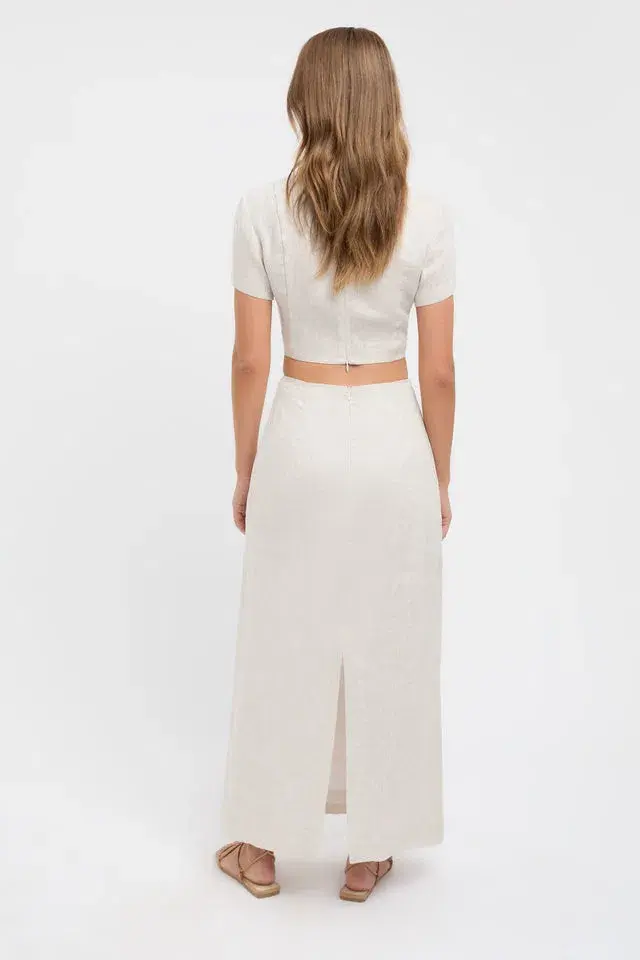 Kookai Tahiti Midi Skirt Wheat Size 6  - Image 3