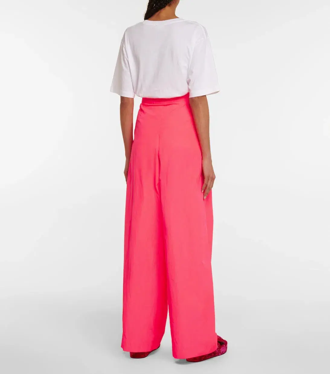 Dries Van Noten Organza High-rise Wide-leg Pants Pink Size 10 - Image 2