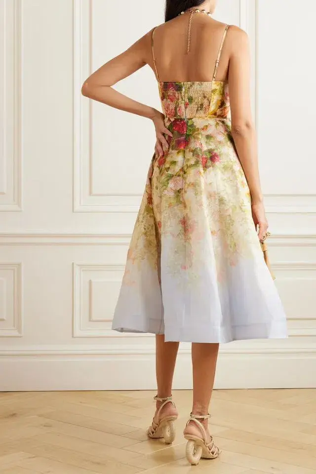 Zimmermann The Luminosity Picnic Dress in Rosy Garden Print Size 8 - Image 2