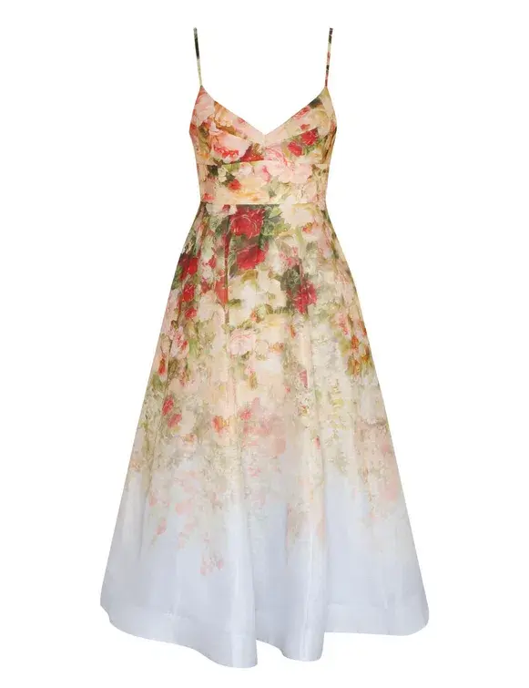Zimmermann The Luminosity Picnic Dress in Rosy Garden Print Size 8 - Image 3