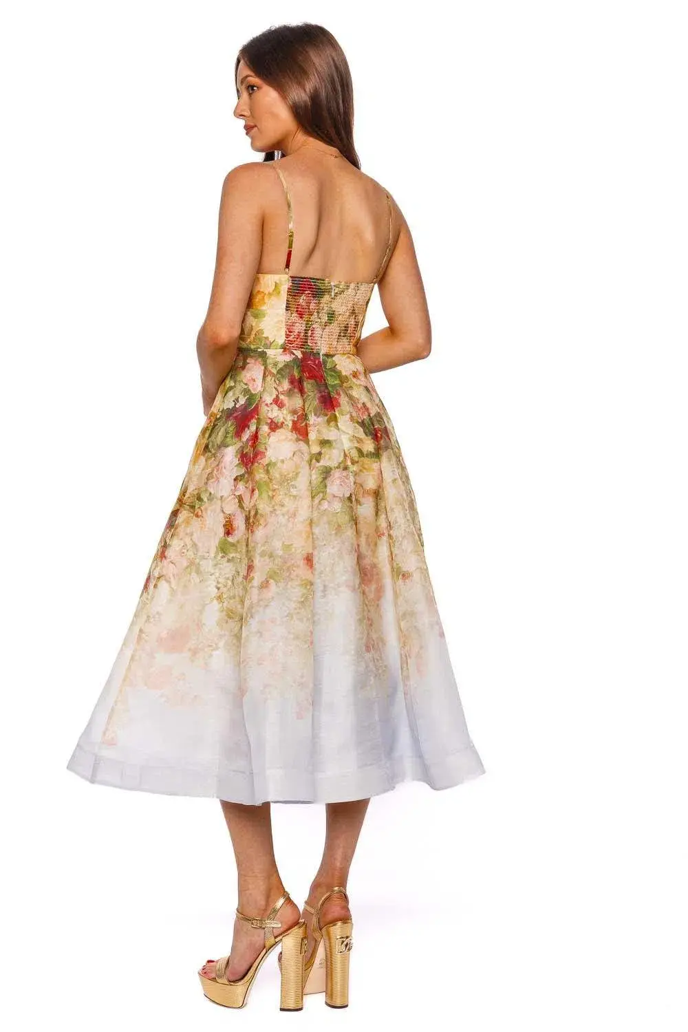 Zimmermann The Luminosity Picnic Dress in Rosy Garden Print Size 1/Au 10 for rent on The Volte - main image
