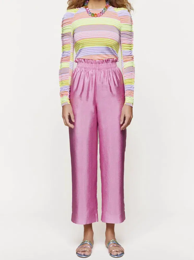 Stine Goya Andre Loose Textured Pants Pink Size AU 10 - Image 1