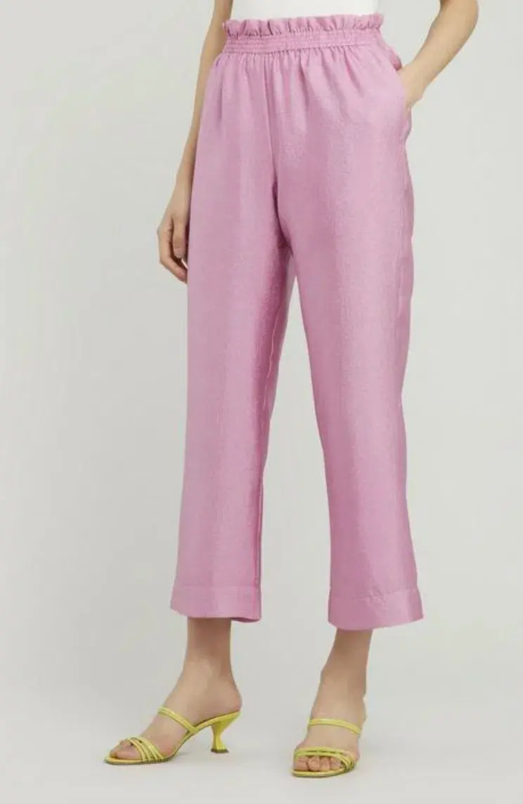 Stine Goya Andre Loose Textured Pants Pink Size AU 10 - Image 2