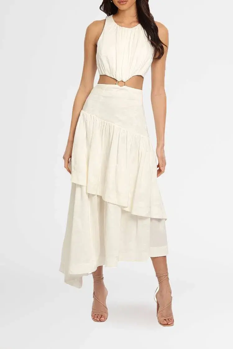 AJE Caliente Midi Dress White Size 12 - Image 1