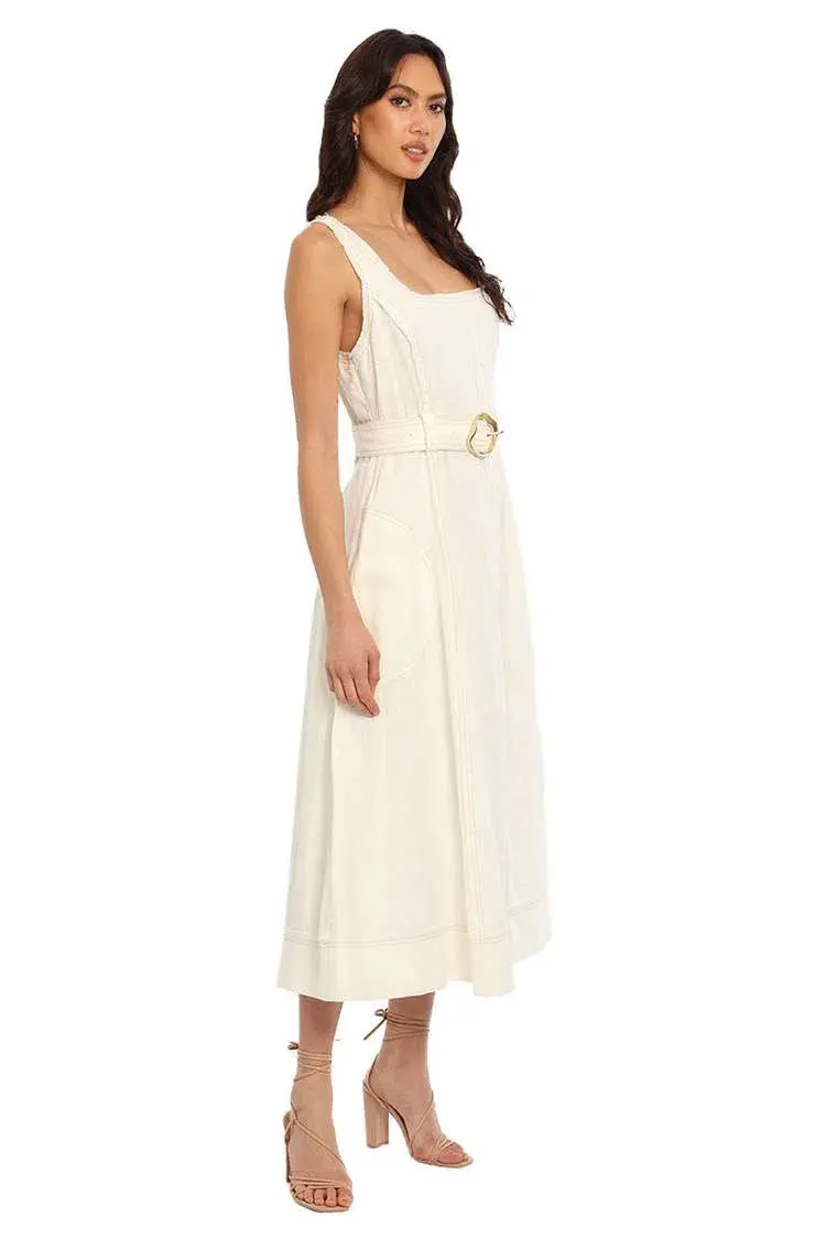 AJE  Byblos Midi Dress Ivory Size 12 for rent on The Volte - main image
