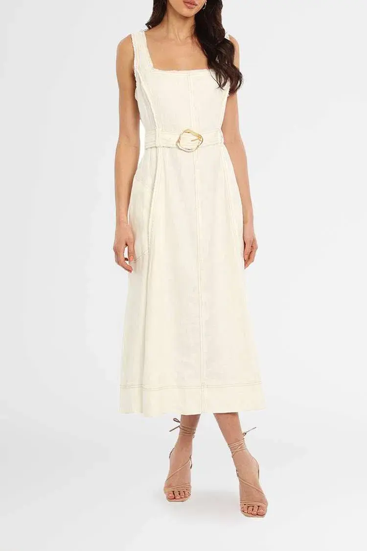 AJE  Byblos Midi Dress Ivory Size 12 for rent on The Volte - main image
