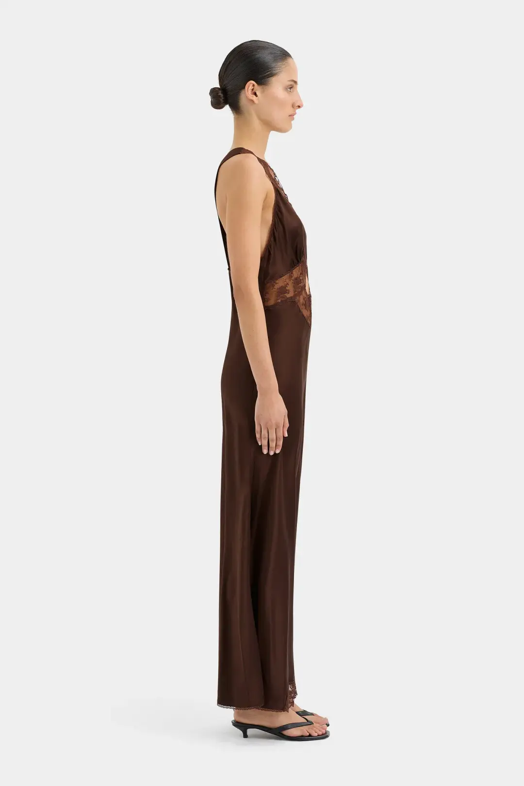 Sir The Label Aries Cut Gown Chocolate Size 6  for rent on The Volte - main image