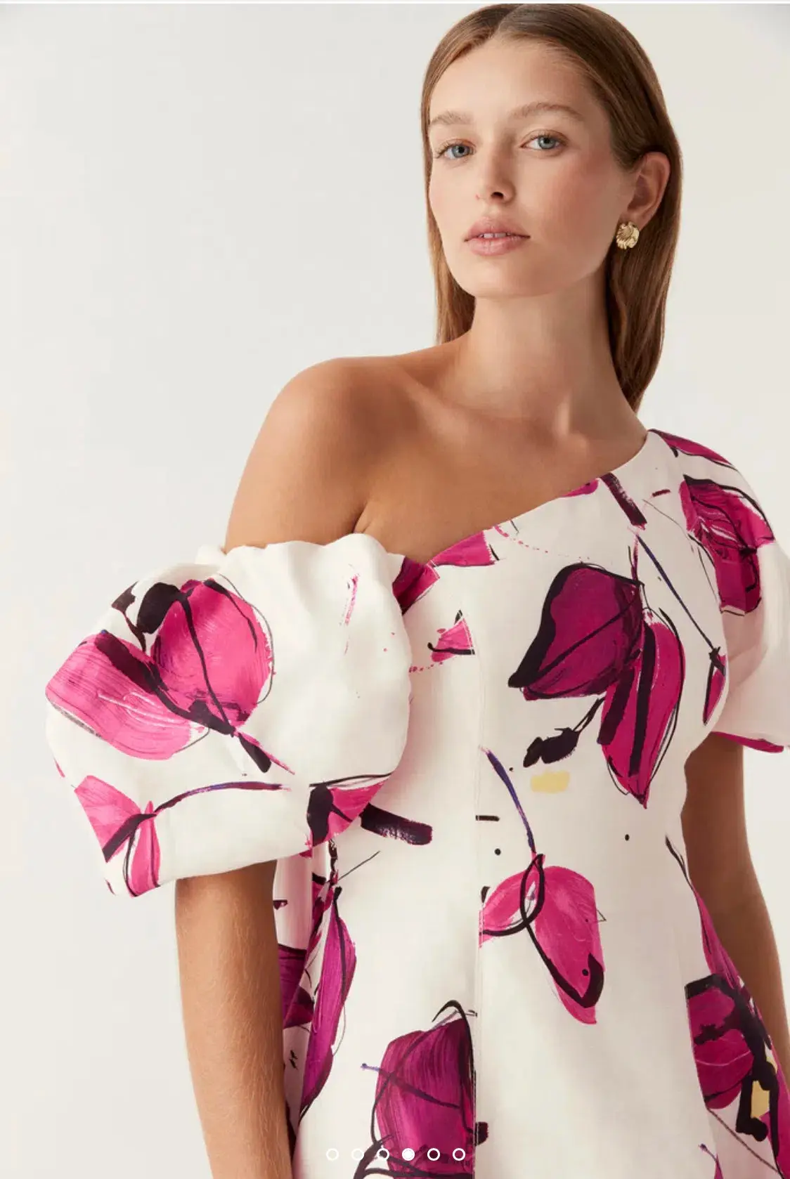 Aje Arista Tulip Sleeve Midi Dress Falling Florals Size 8 - Image 2