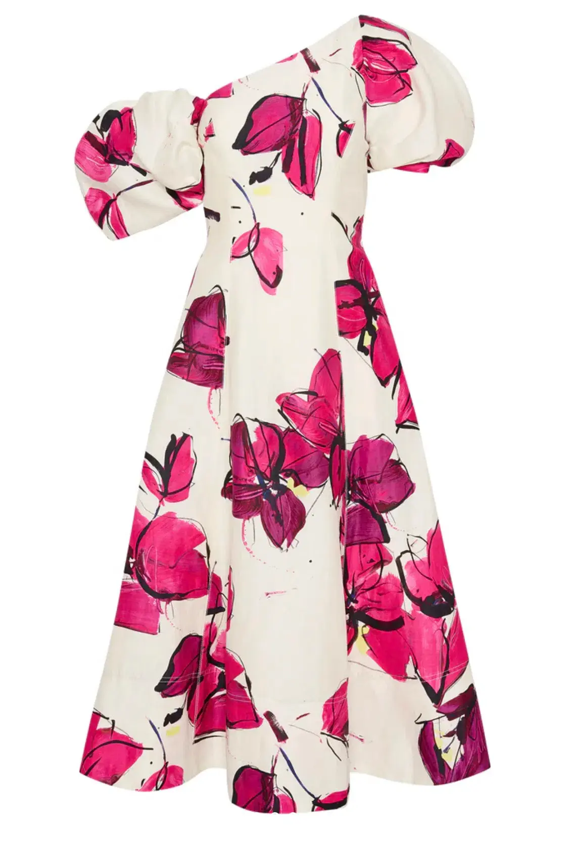 Aje Arista Tulip Sleeve Midi Dress Falling Florals Size 8 - Image 4