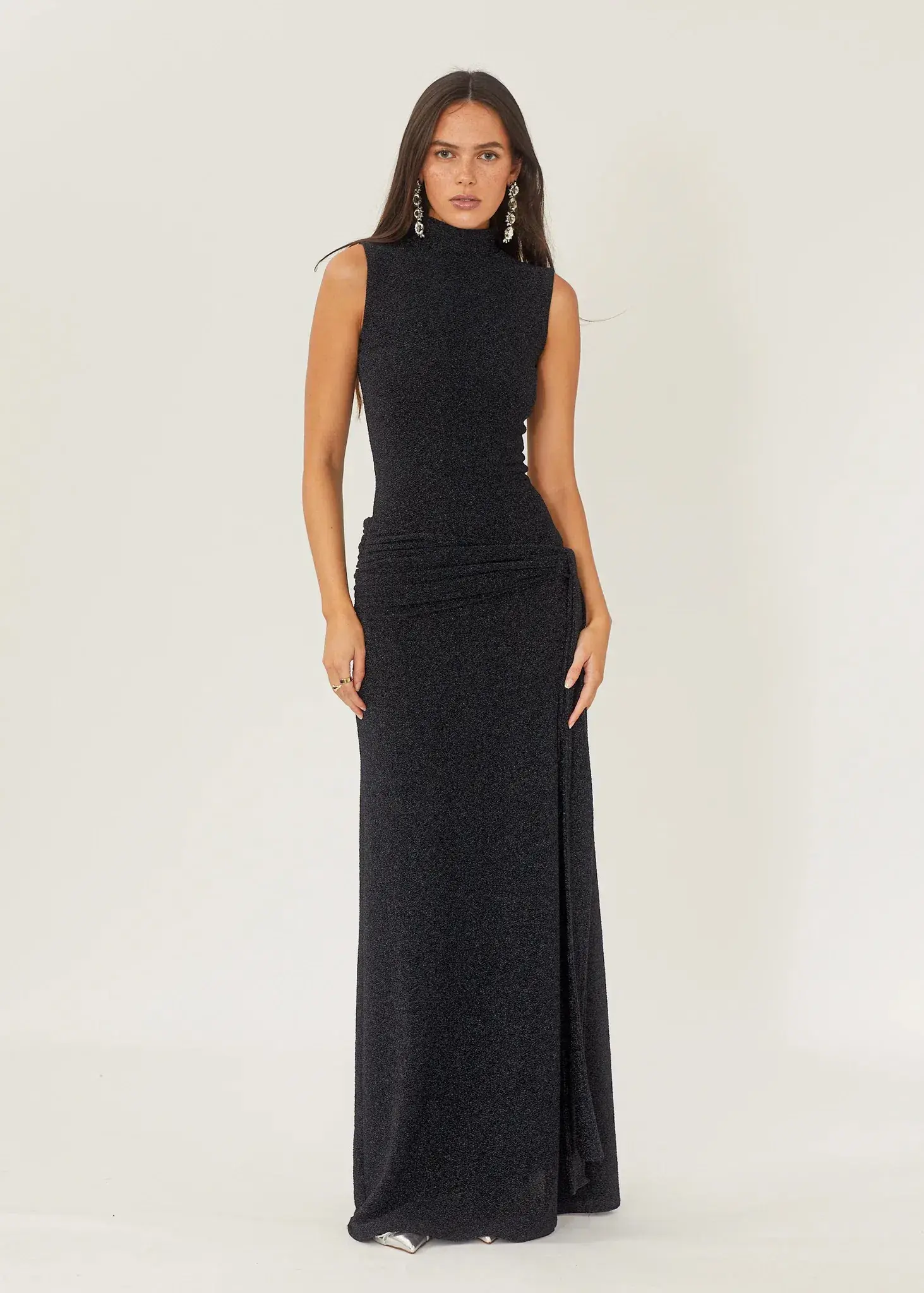 Arcina Ori Monica Metallic Maxi Dress Midnight Blue Size S / AU 8 - Image 4