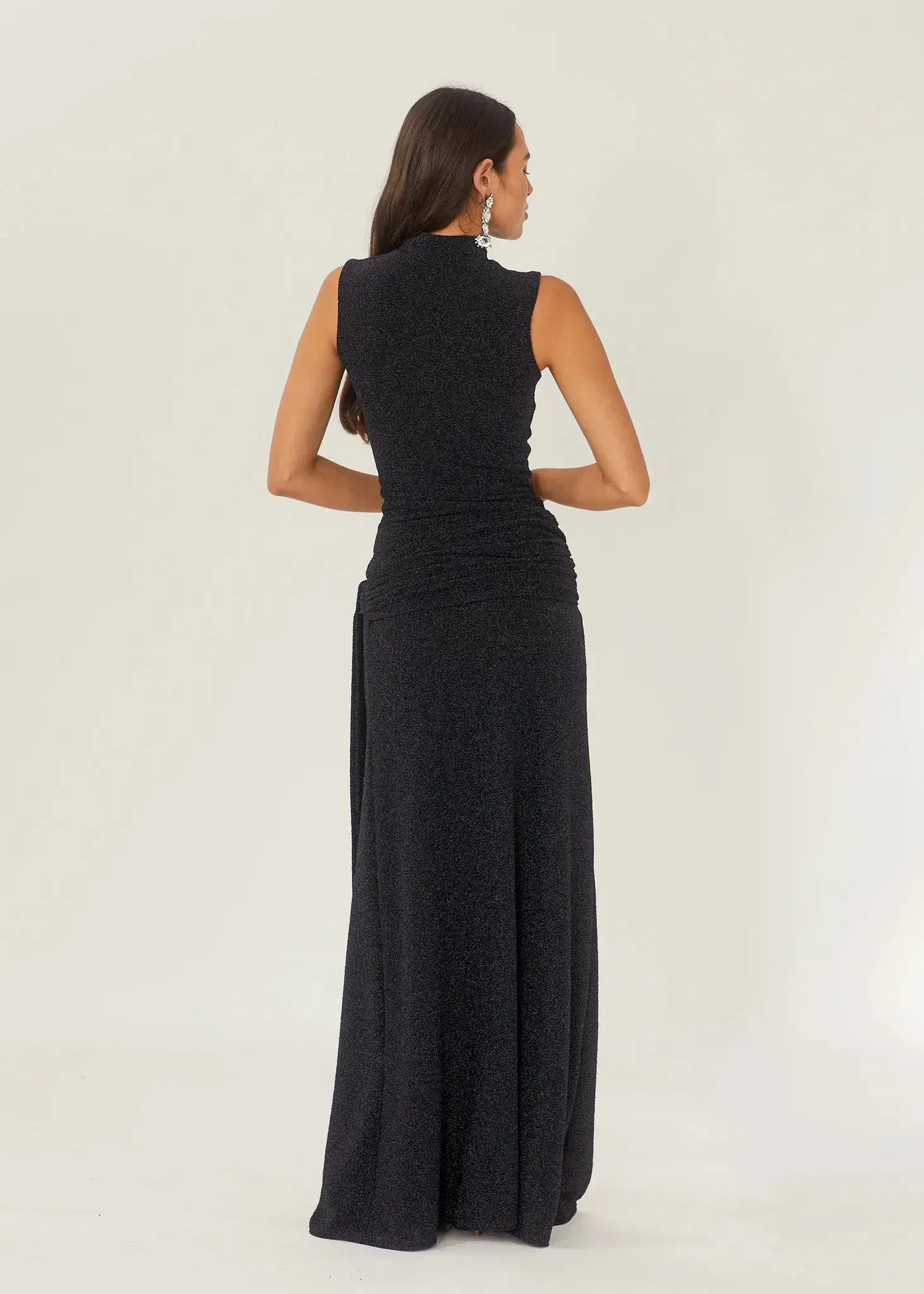 Arcina Ori Monica Metallic Maxi Dress Midnight Blue Size M / AU 10 - Image 5