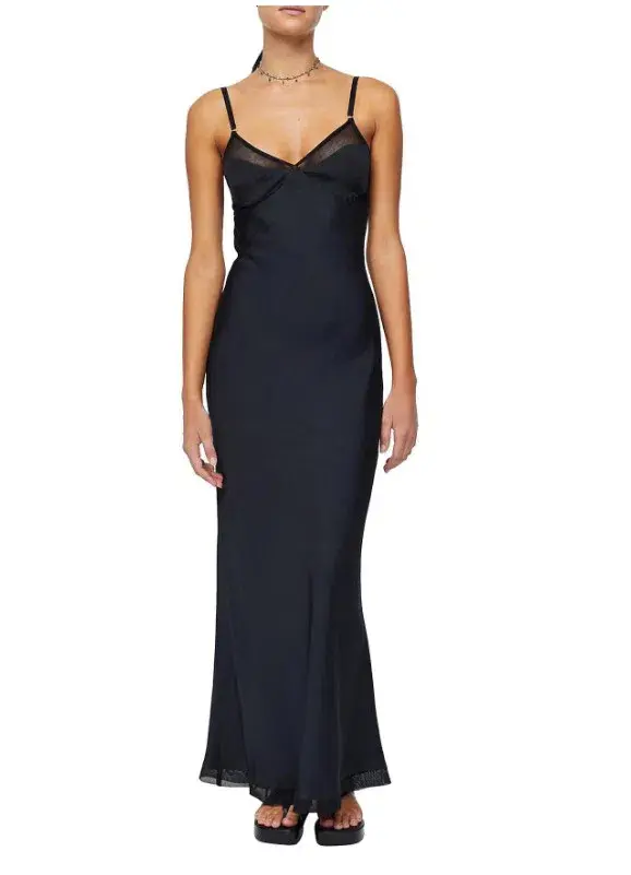 Bec & Bridge Joelle Maxi Mesh Dress Black Size AU 8 - Image 1