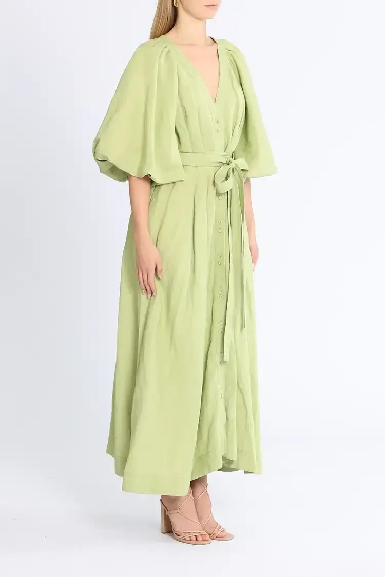 Aje Evermore Midi Dress in Green Size 14 - Image 2
