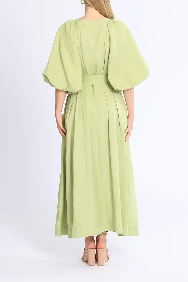 Aje Evermore Midi Dress in Green Size 8 - Image 3