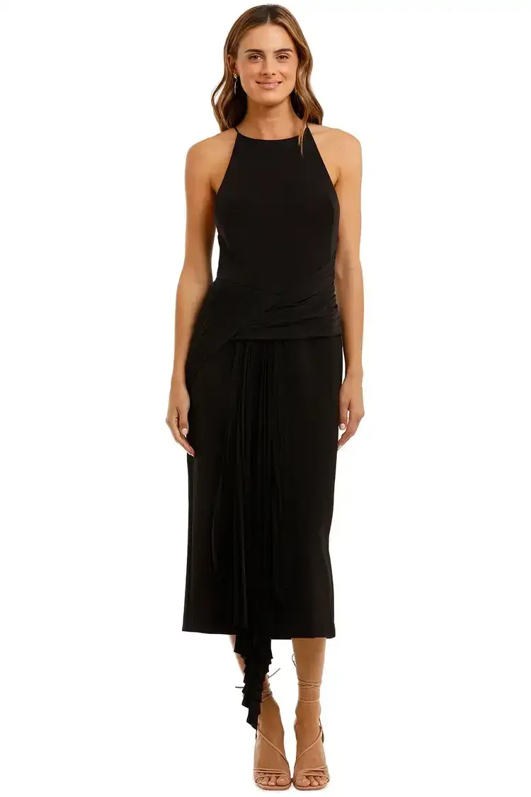 Acler Bercy Midi Dress in Black Size 8 - Image 1