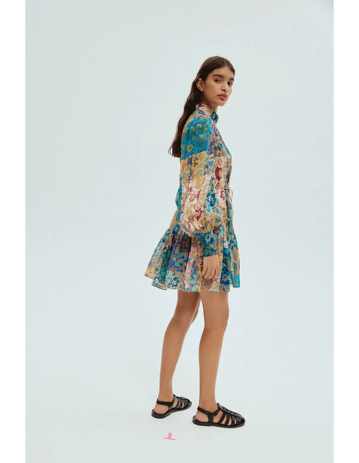 Alemais Bella Patchwork Mini Dress Floral Size 8 - Image 3