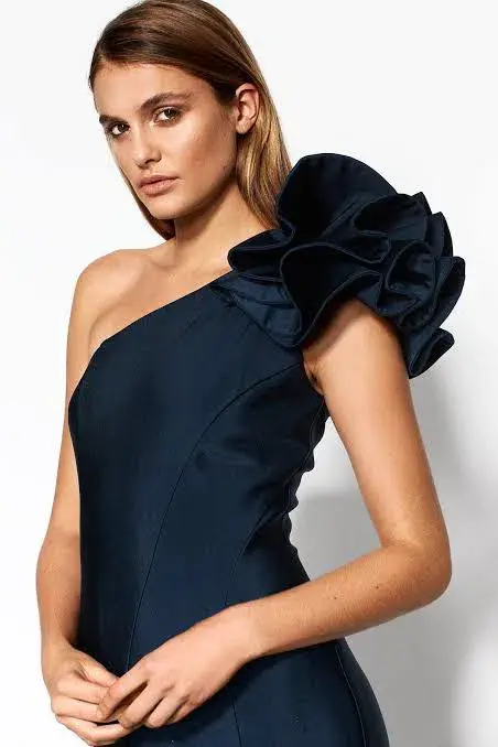 Sheike Monaco One Shoulder Formal Gown Navy Size XS / AU 6 for rent on The Volte - main image