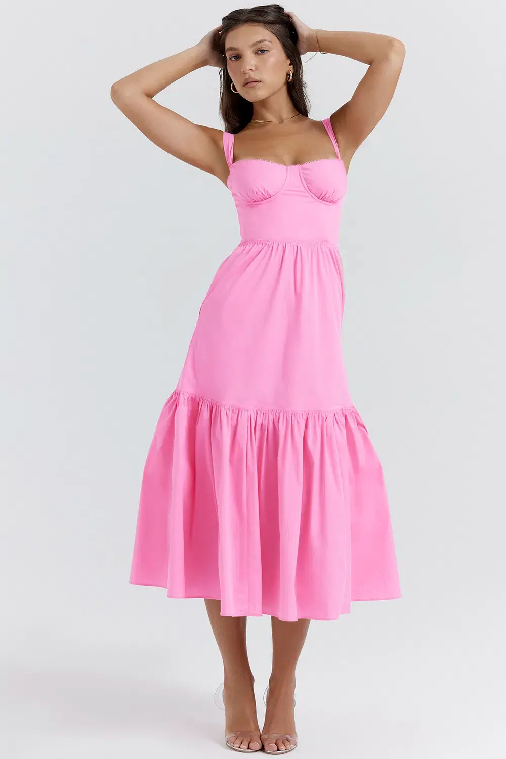 House of CB Elia Midi Dress Pink Size XS/Au 6 - Image 3