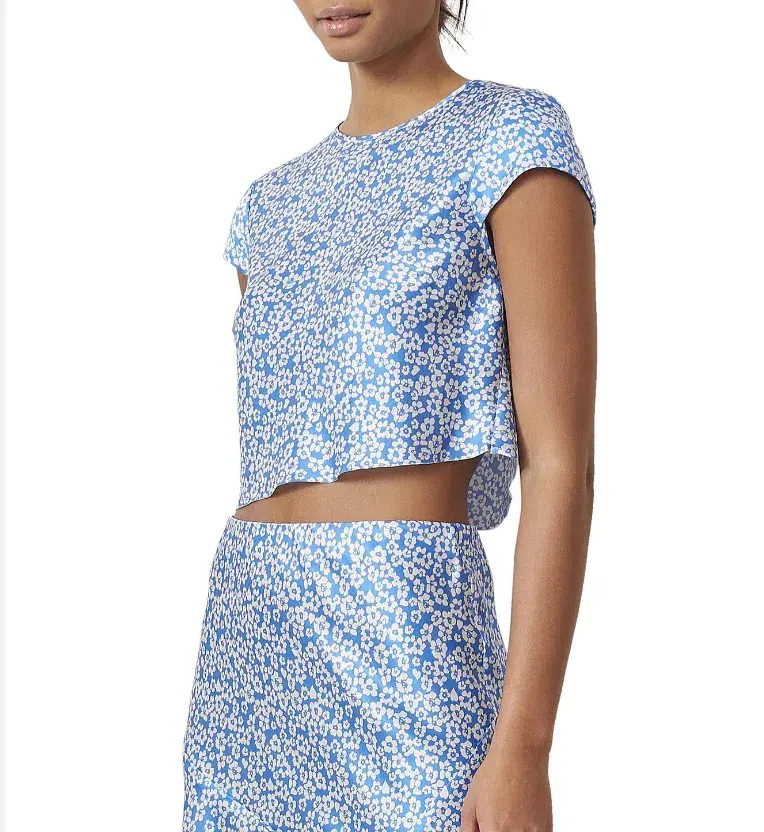 Bec & Bridge Alizee Silk Top Blue Floral Size 8 - Image 4