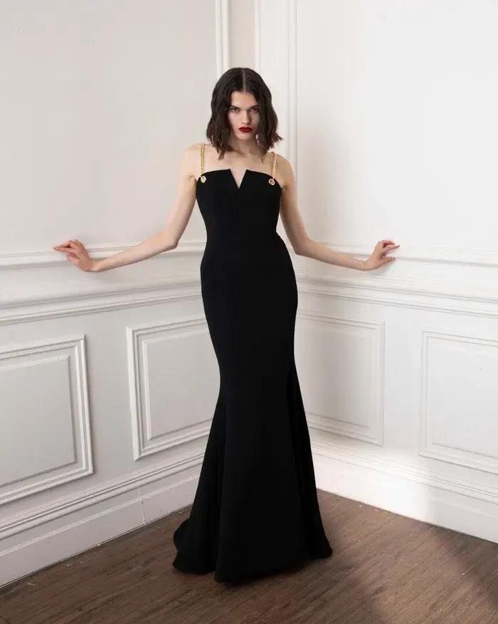 Rebecca Vallance Iman Gown Black Size 14 - Image 5