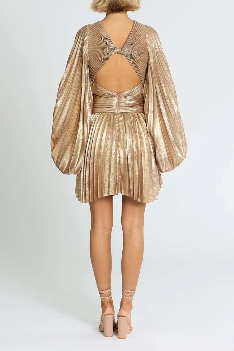 Acler Geneva Dress Gold Size 8 - Image 3