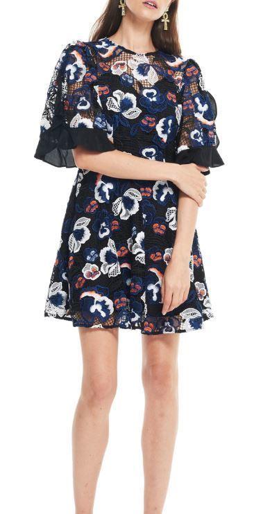 Talulah Estee Multi Lace Mini Dress Multi Size 8 - Image 1
