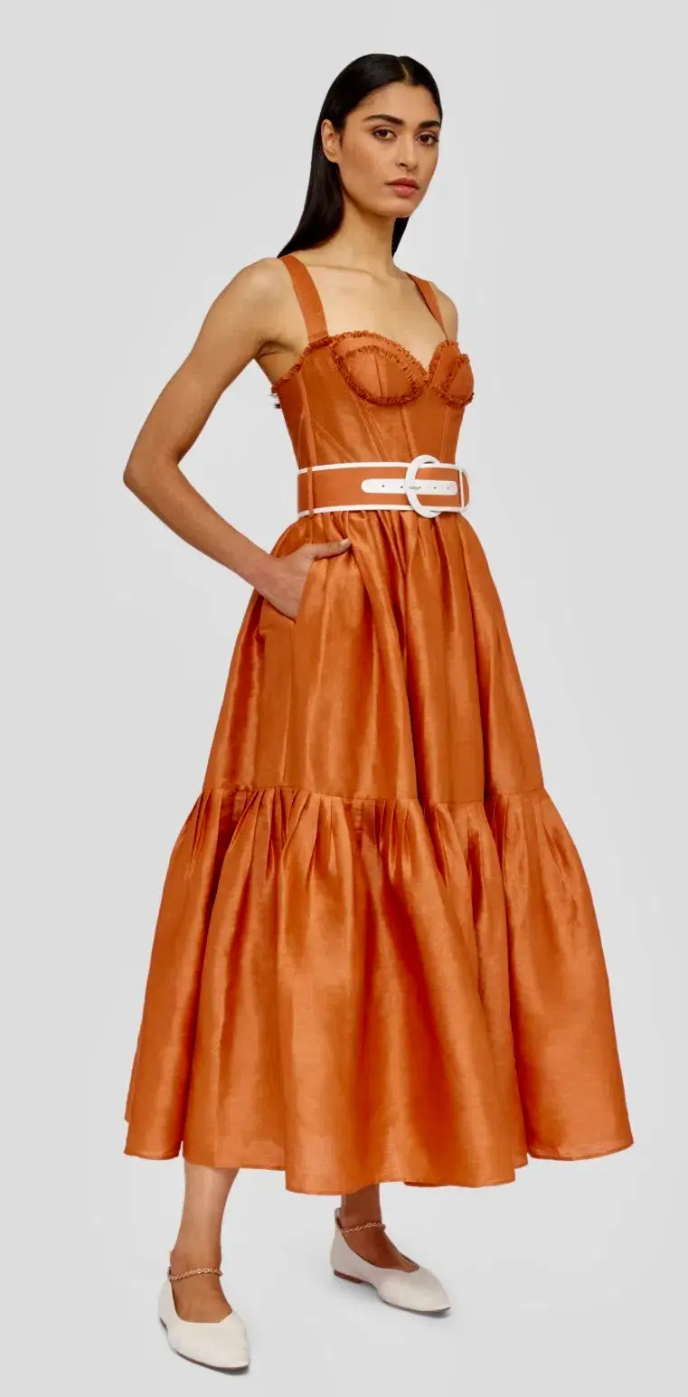 Leo Lin Suffolk Bustier in Cinnamon Orange in Size 10 - Image 2