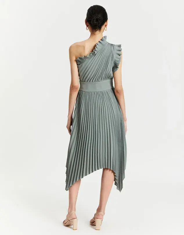 Mossman The Ladylike Dress Midi Dress Sage Green Size 12 for rent on The Volte - main image