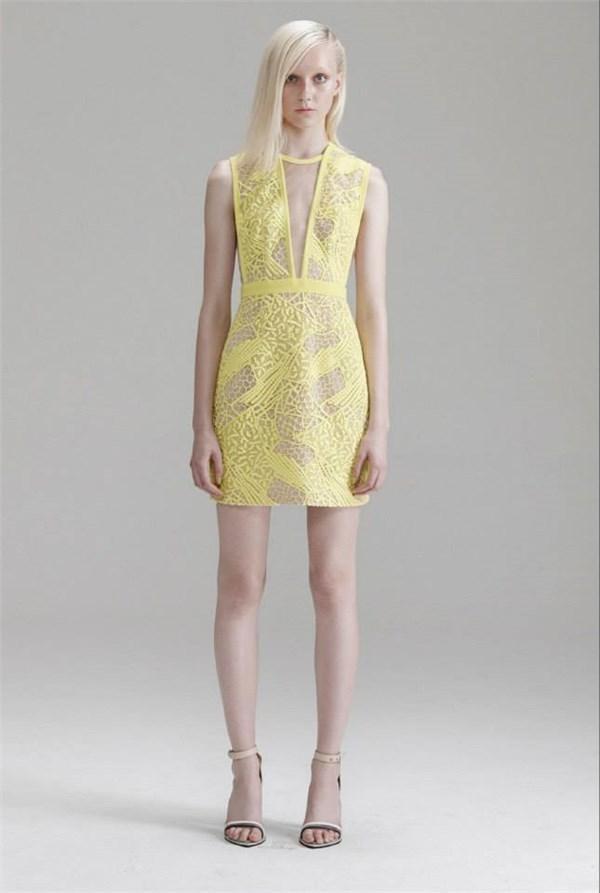 Manning Cartell Gallery Views Lace Mini Dress Yellow Size 6  - Image 2