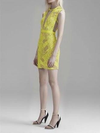 Manning Cartell Gallery Views Lace Mini Dress Yellow Size 6  for rent on The Volte - main image