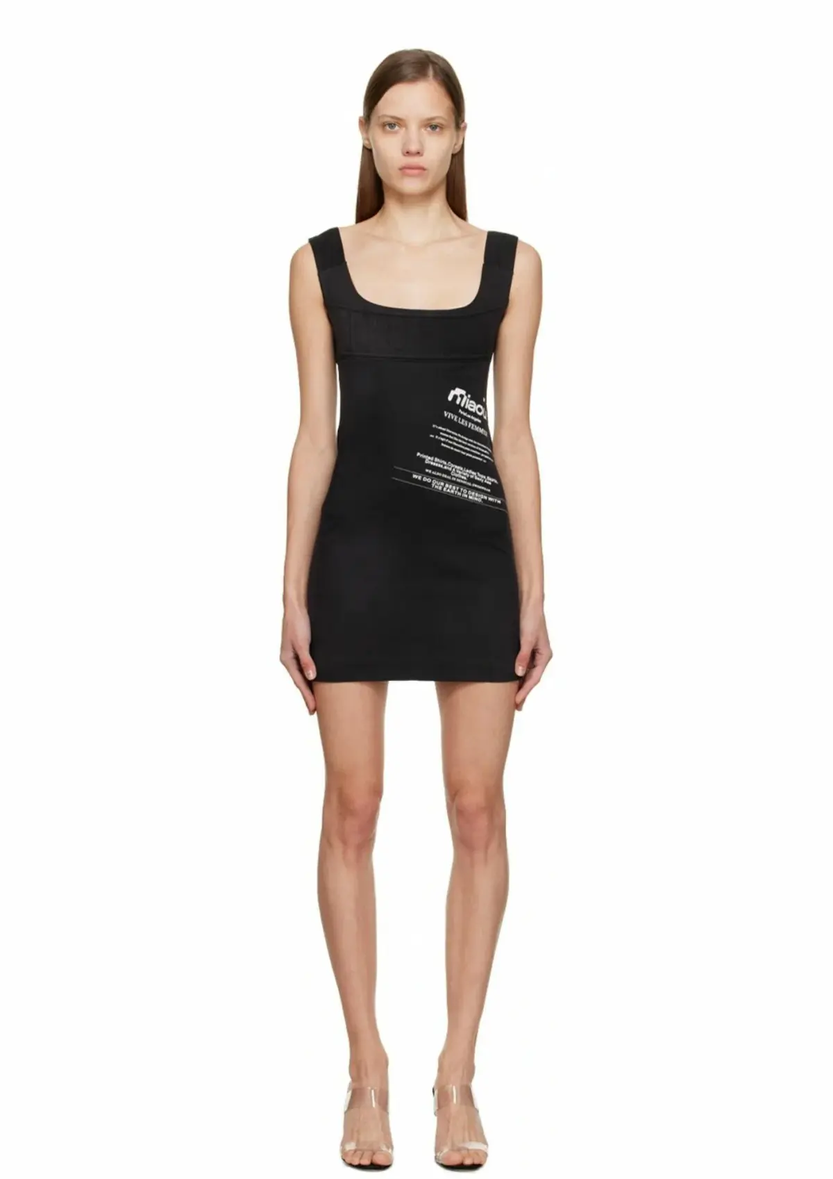 Miaou Missed Connections Dress Black Print Size 8 - Image 1
