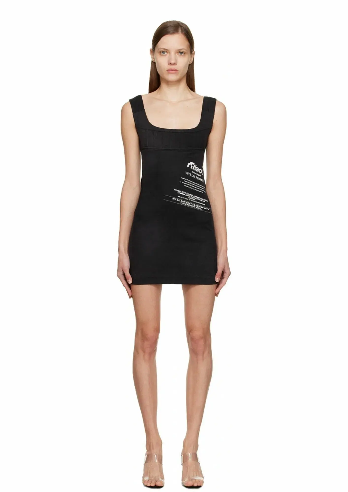 Miaou Missed Connections Dress Black Print Size 8 - Image 1