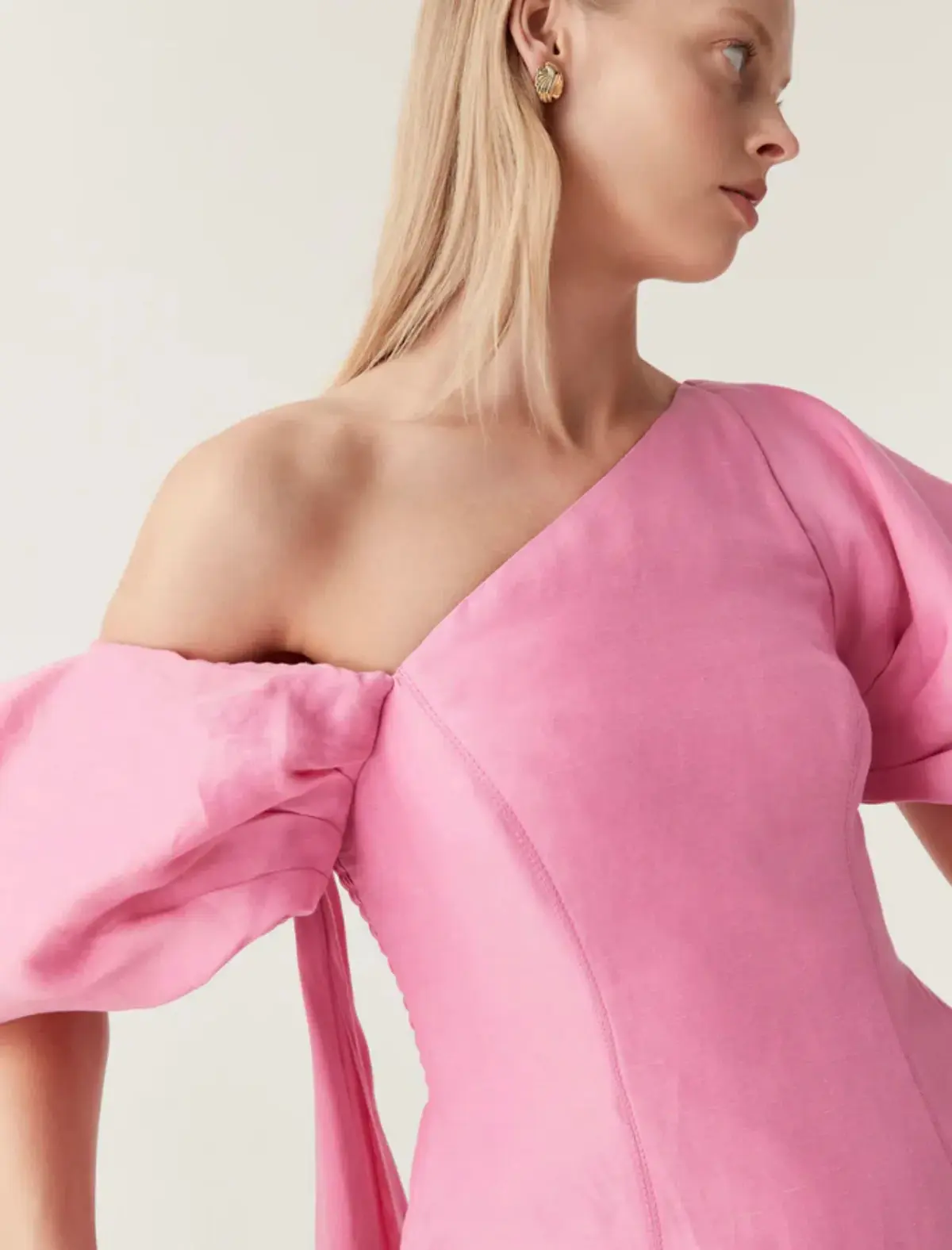 Aje Arista Tulip Sleeve Midi Dress Pink Size 8 - Image 2