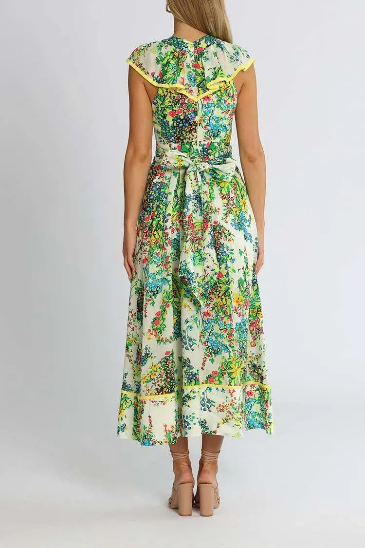 Alice McCall Living For You Midi Dress Floral Green Size 10 - Image 3