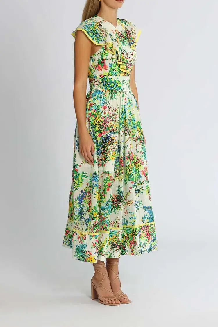 Alice McCall Living For You Midi Dress Floral Green Size 10 - Image 2