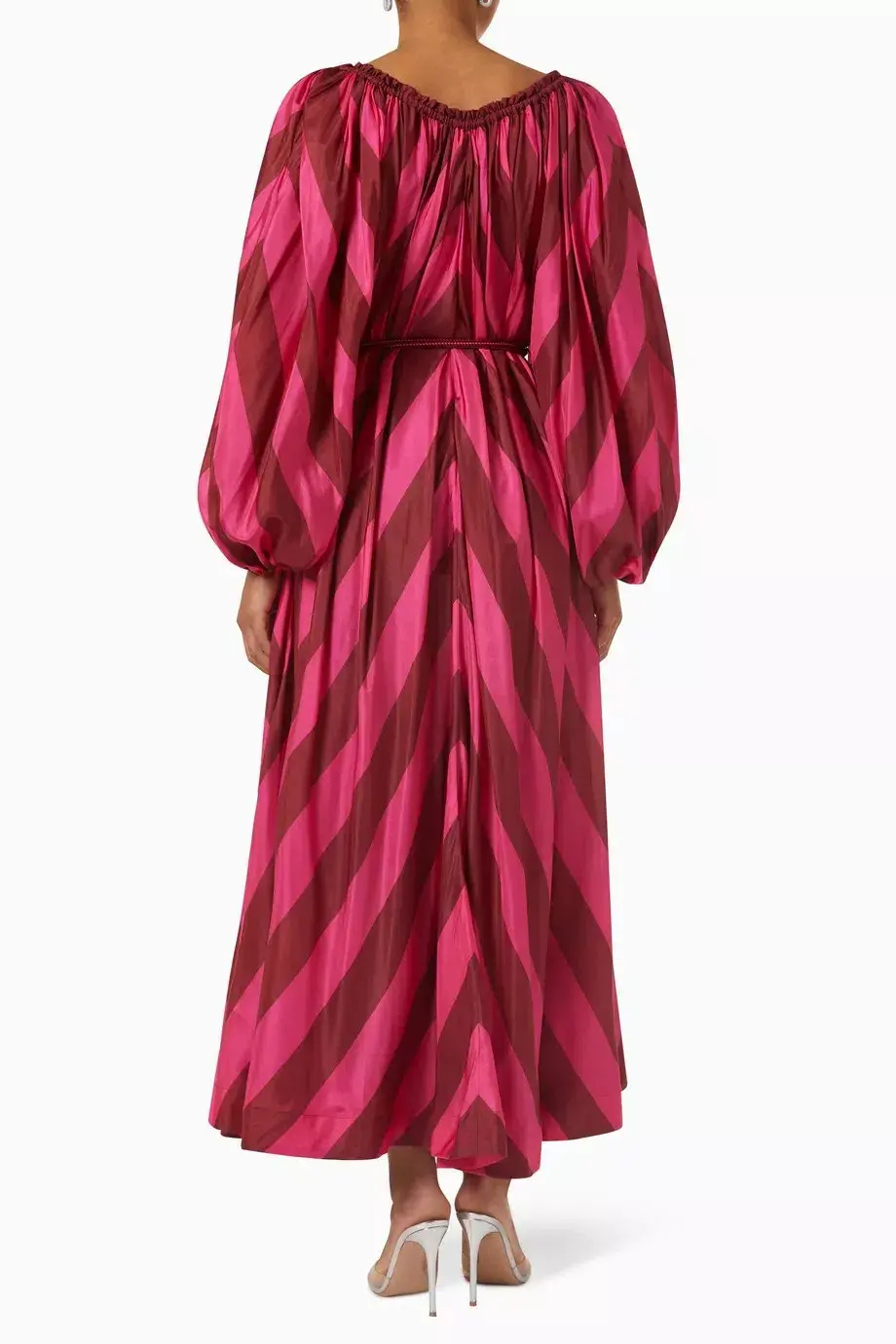 Zimmermann Twiggy Silk Pink Stripe Dress Print Size 2/Au 12 - Image 2
