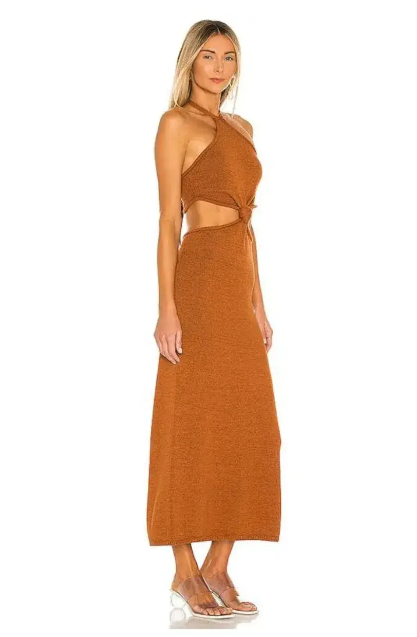 Cult Gaia Cameron Knit Dress Brown Size L/Au 12 - Image 4