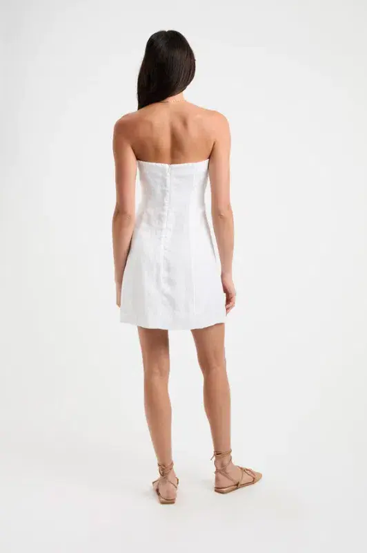 Kookai Palm Strapless Dress White Size 34 / AU 6 - Image 2