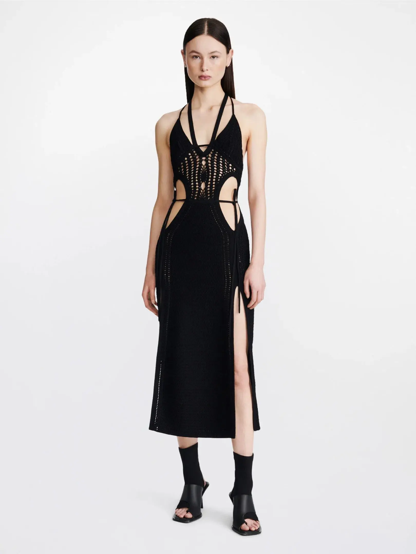 Dion Lee Crochet Tie Butterfly Dress Black Size S/AU 8 - Image 1