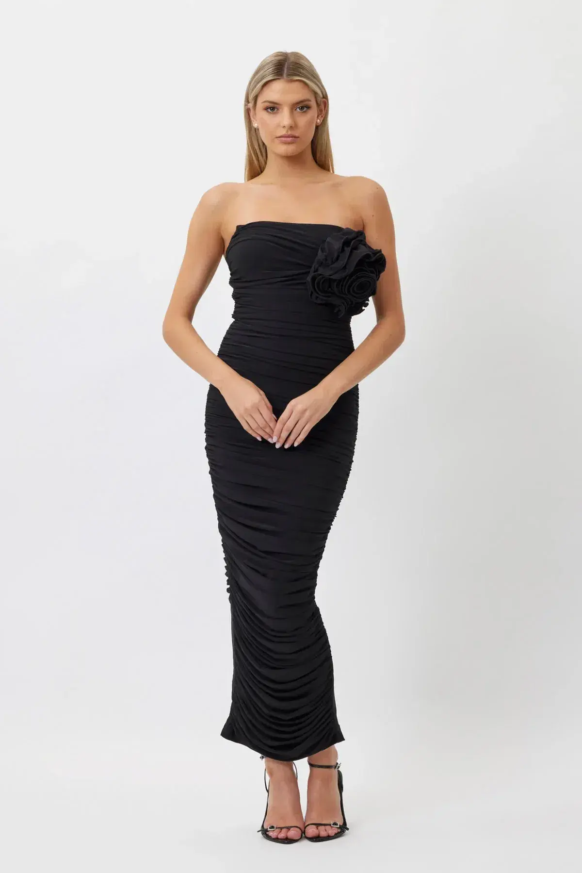 Bianca & Bridgett Tara Midi Dress Black Size 10 - Image 1