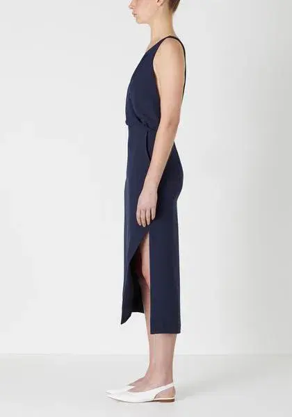 Viktoria & Woods Providence Cross Back Midi Dress Navy Size 2 / AU 10 - Image 2