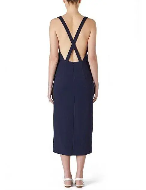 Viktoria & Woods Providence Cross Back Midi Dress Navy Size 2 / AU 10 - Image 3