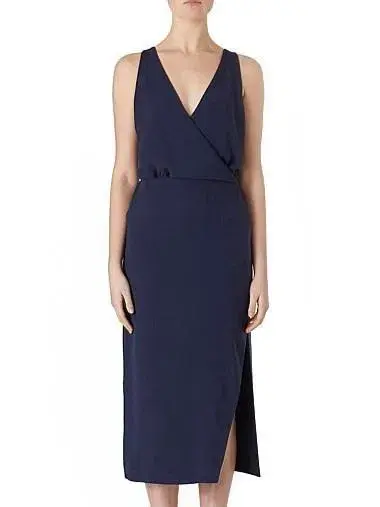 Viktoria & Woods Providence Cross Back Midi Dress Navy Size 2 / AU 10 - Image 4