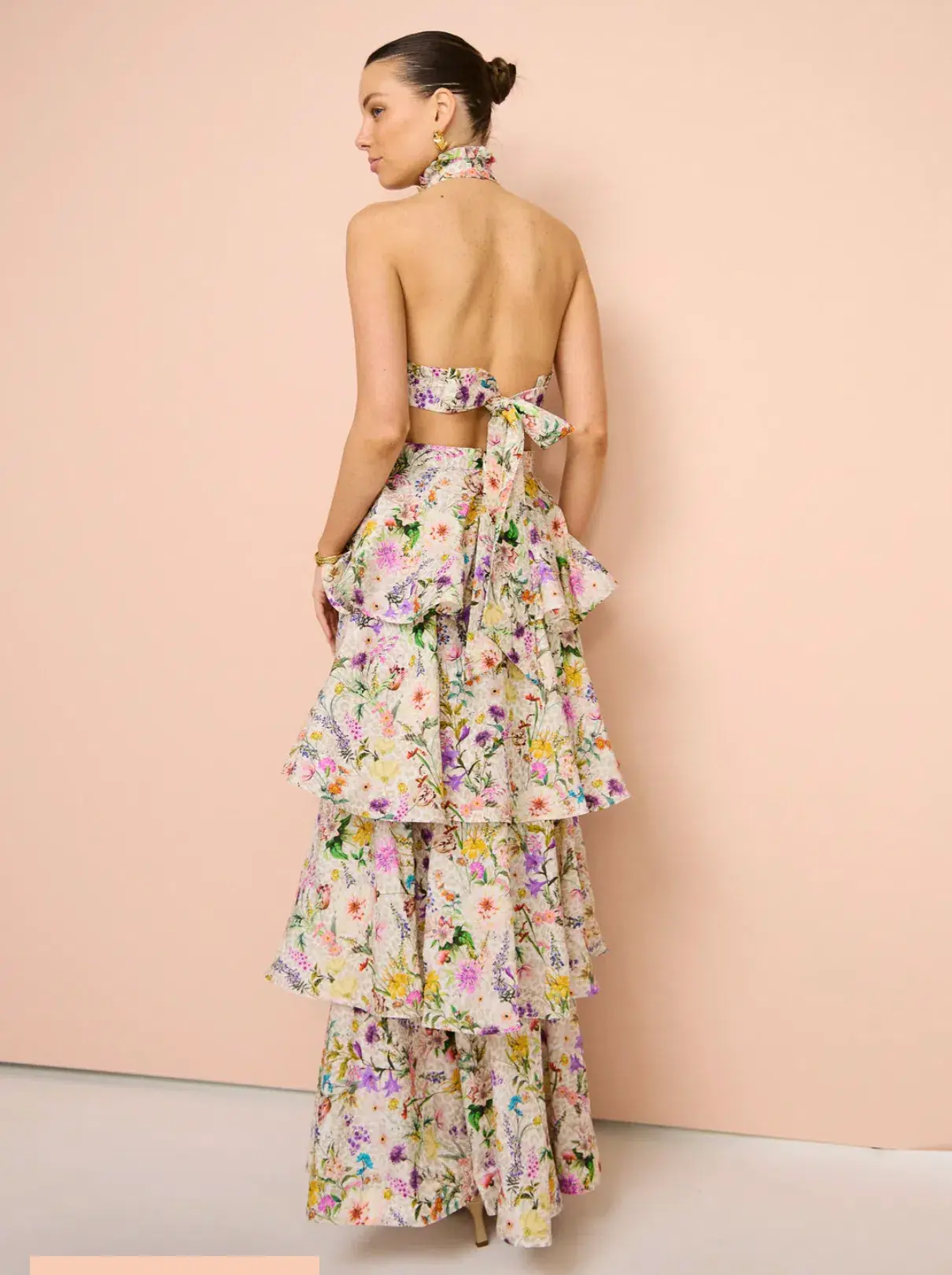 Aqua Blu Jardine Heather Halter Maxi Dress Floral Size S / AU 8 - Image 3