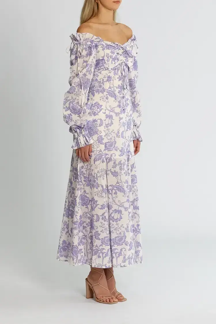 Alice McCall Mary Anne Midi Dress in Lavender Floral Size 12 - Image 2