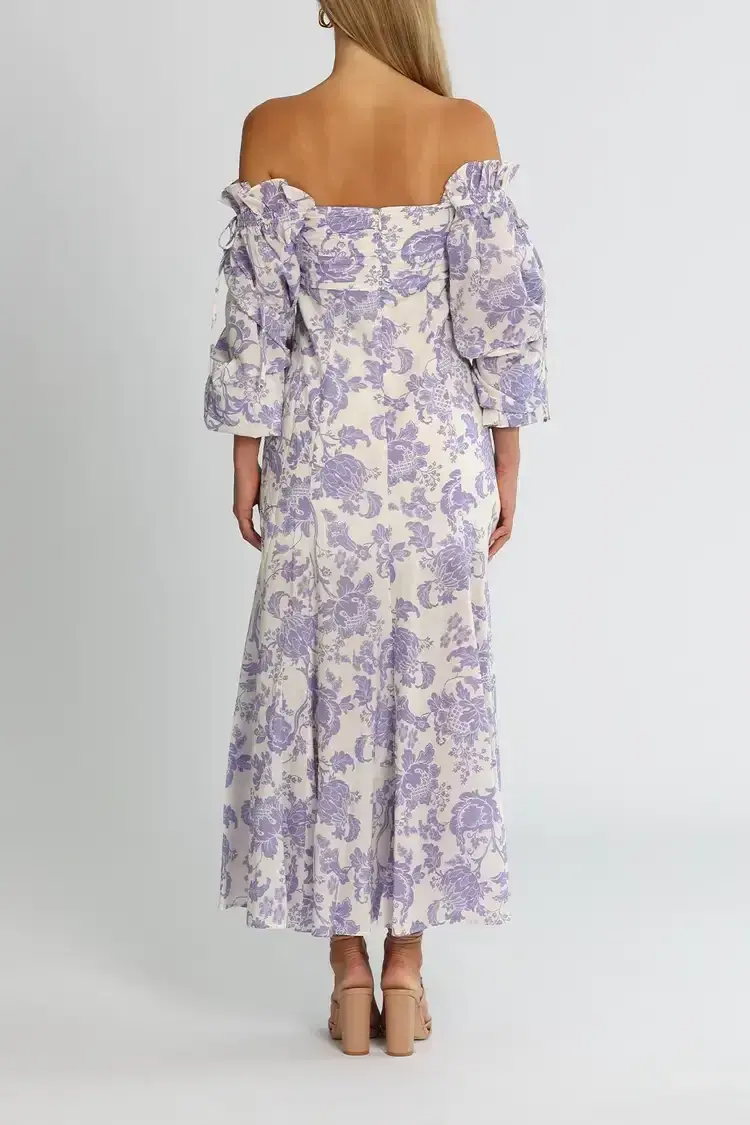 Alice McCall Mary Anne Midi Dress in Lavender Floral Size 12 - Image 3