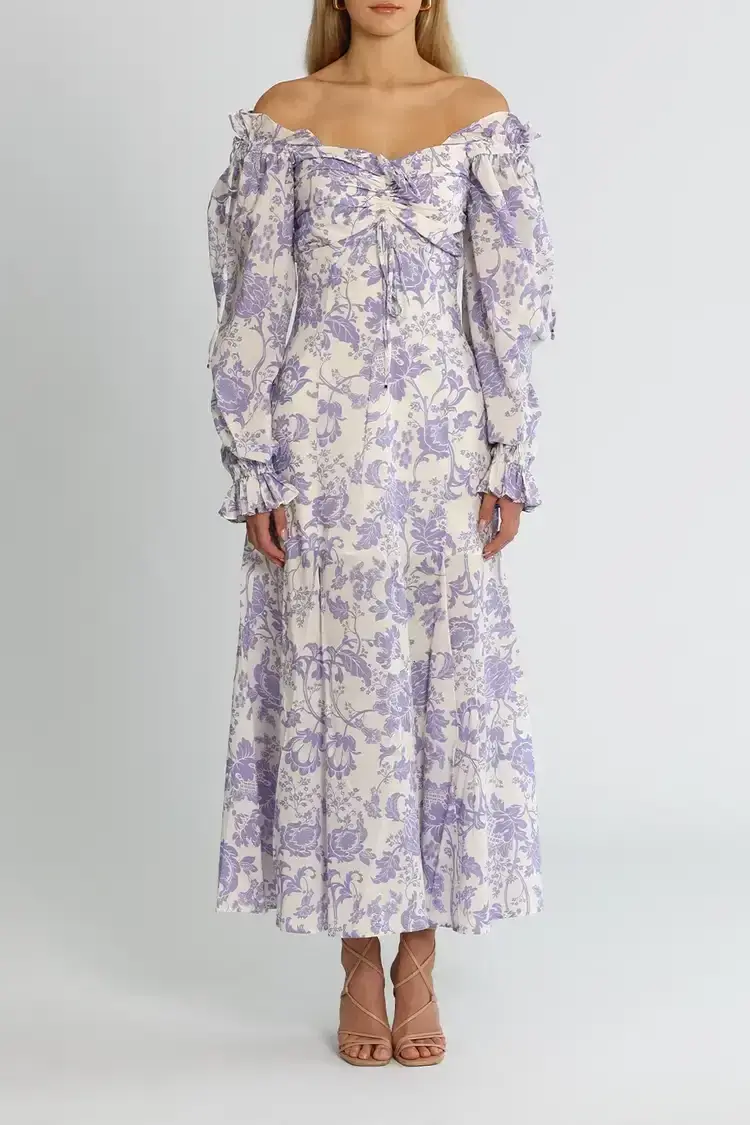 Alice McCall Mary Anne Midi Dress in Lavender Floral Size 16 - Image 1