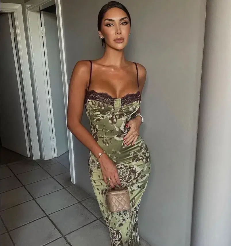 House of CB Cassia Floral Midi Dress Green Size S / 8 AU - Image 3